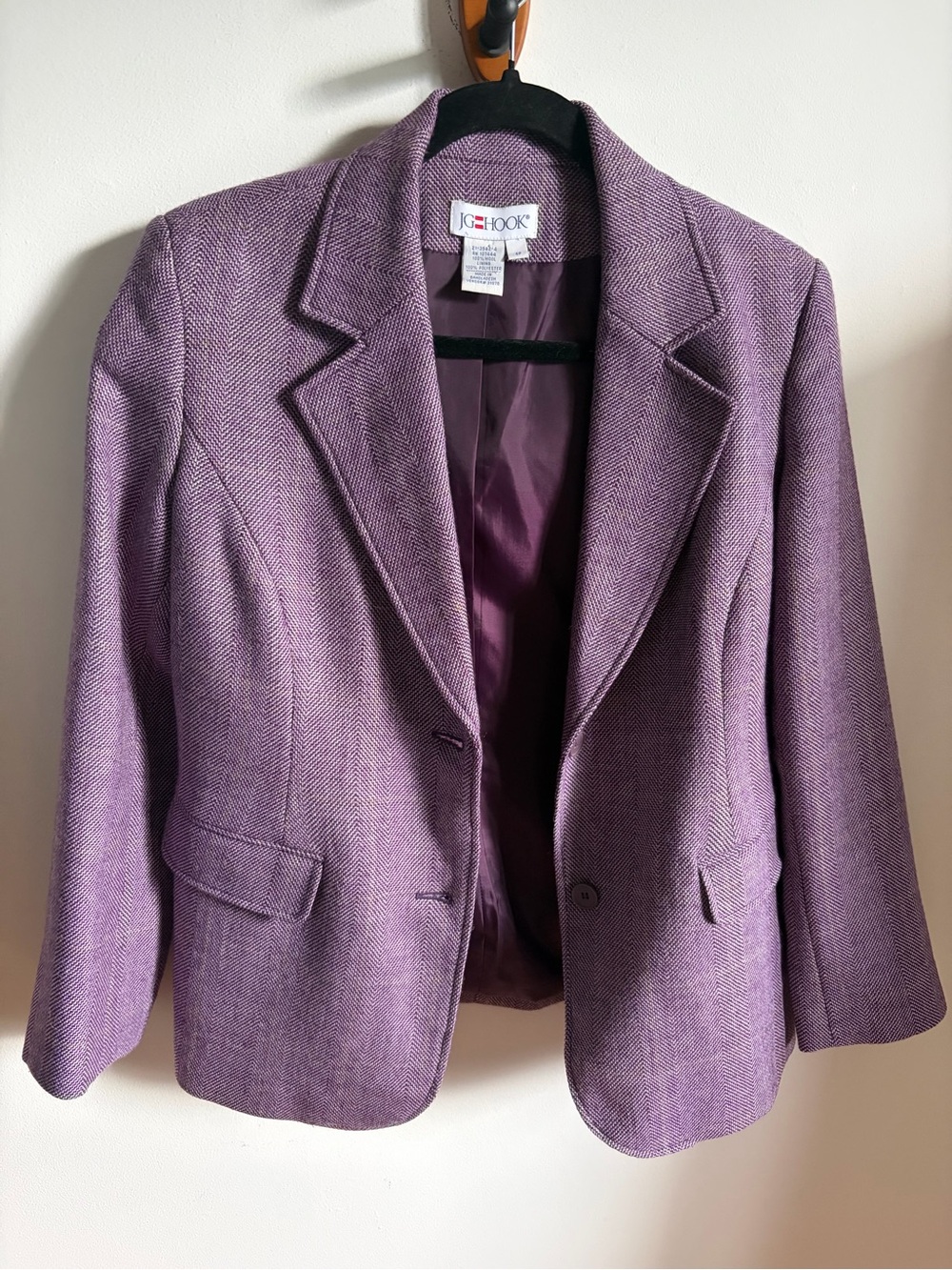 JG Hook Mauve Herringbone Women's Blazer
